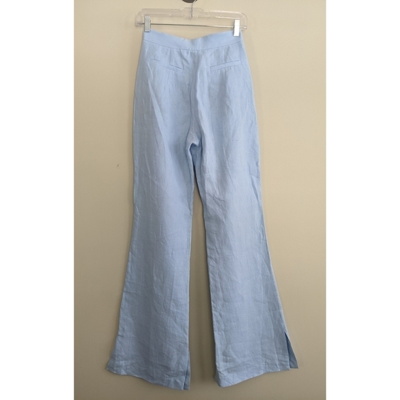 SABLYN Charlee Linen High Waist Pants in Azure Blue Size XS - Picture 5 of 7